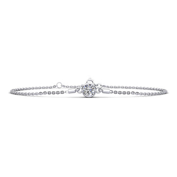 Solitaire Brilliant Round Diamond Adjustable Bracelet