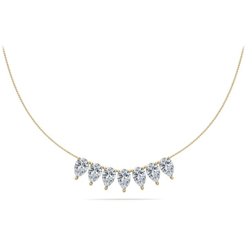 Seven Stone Pear Shape Diamond Necklace
