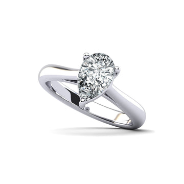Solitaire Pear Shape Diamond Engagement Ring