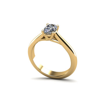 Elegant Oval Solitaire Engagement Ring