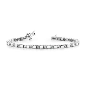 Alternating Diamond Block Harmony Tennis Bracelet