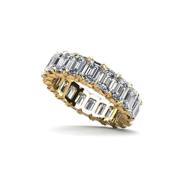 Emerald Cut Crown Diamond Eternity Ring