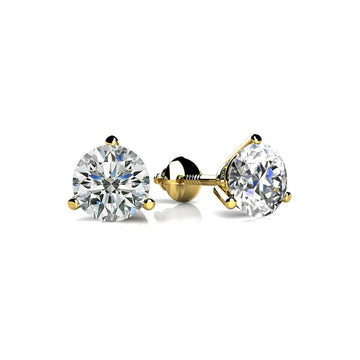 Three Prong Diamond Studs