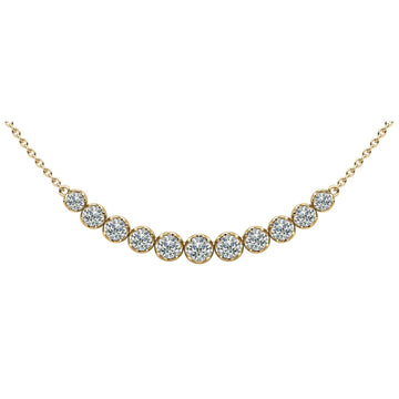 Classic Strand Necklace With Graduated Diamonds And Chain