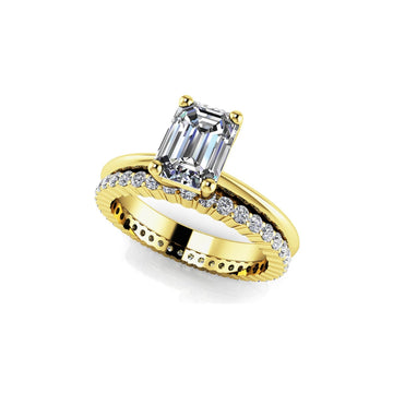 Eternal Light Emerald Solitaire Bridal Set