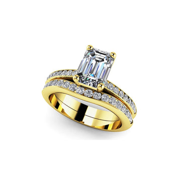 Exquisite Emerald Cut Bridal Set