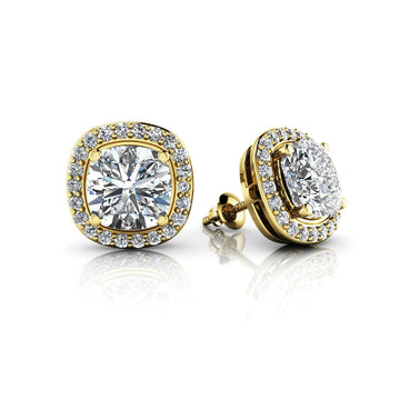Ravishing Cushion Cut Diamond Studs