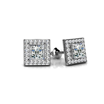 Princess Designer Diamond Stud Earrings