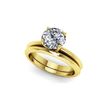 Four Prong Timeless Solitaire Diamond Bridal Set