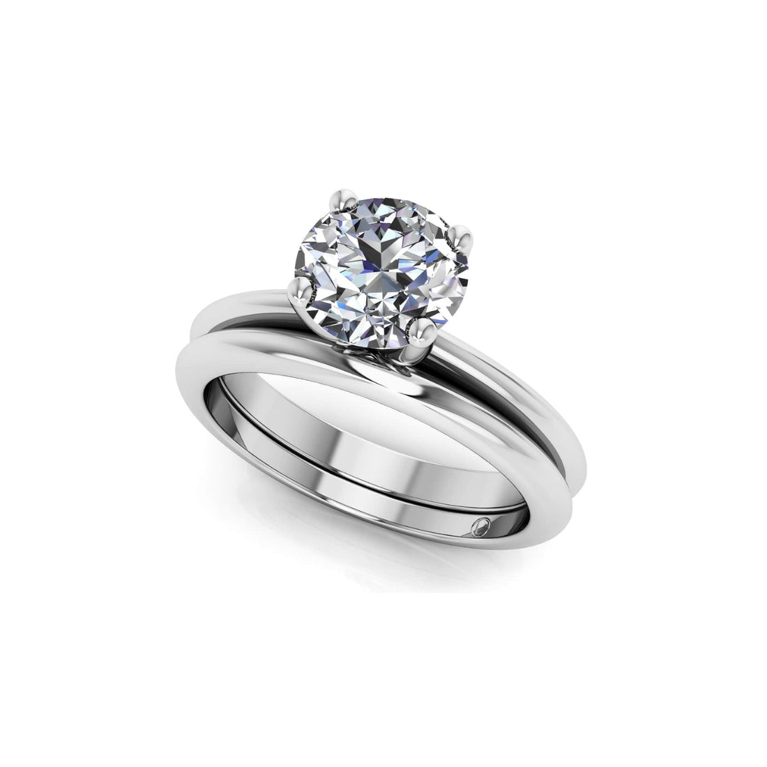 Four Prong Timeless Solitaire Diamond Bridal Set