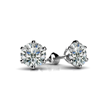 Six Prongs U Shape Diamond Studs
