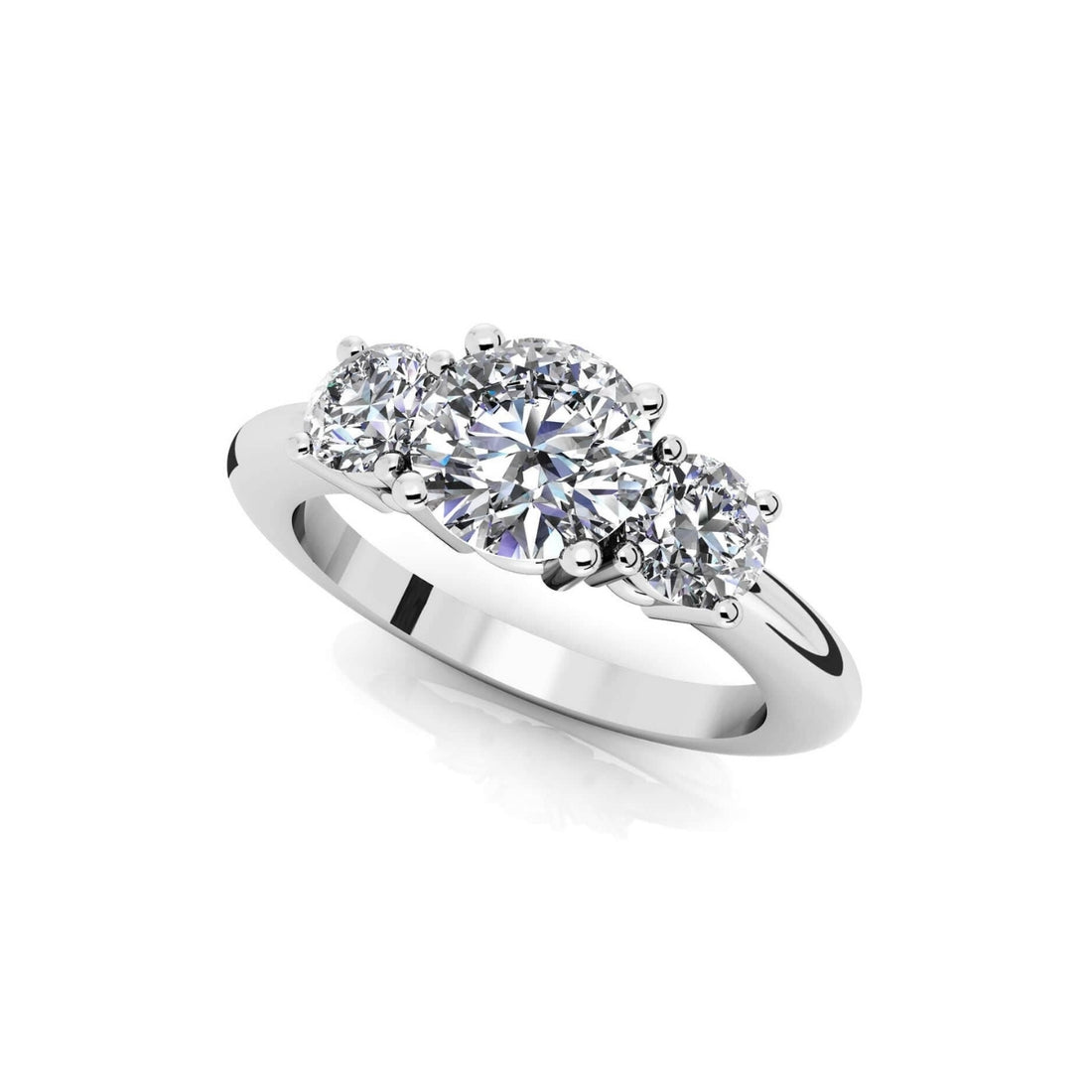 Brilliant Cut Round Diamond 3 Stone Ring