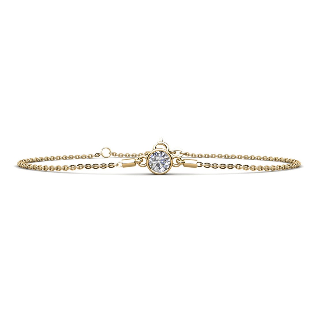 Solitaire Brilliant Round Diamond Adjustable Bracelet