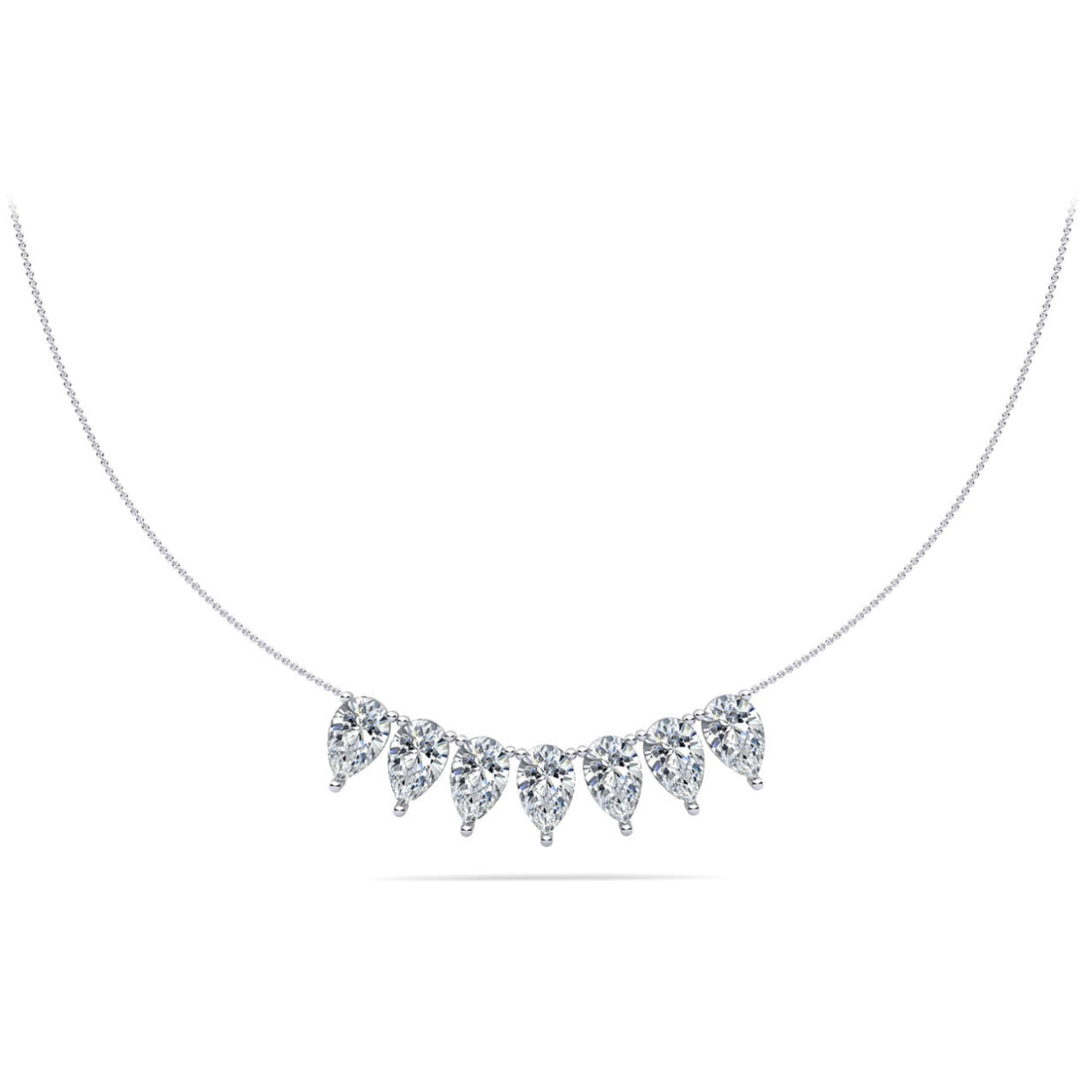 Seven Stone Pear Shape Diamond Necklace