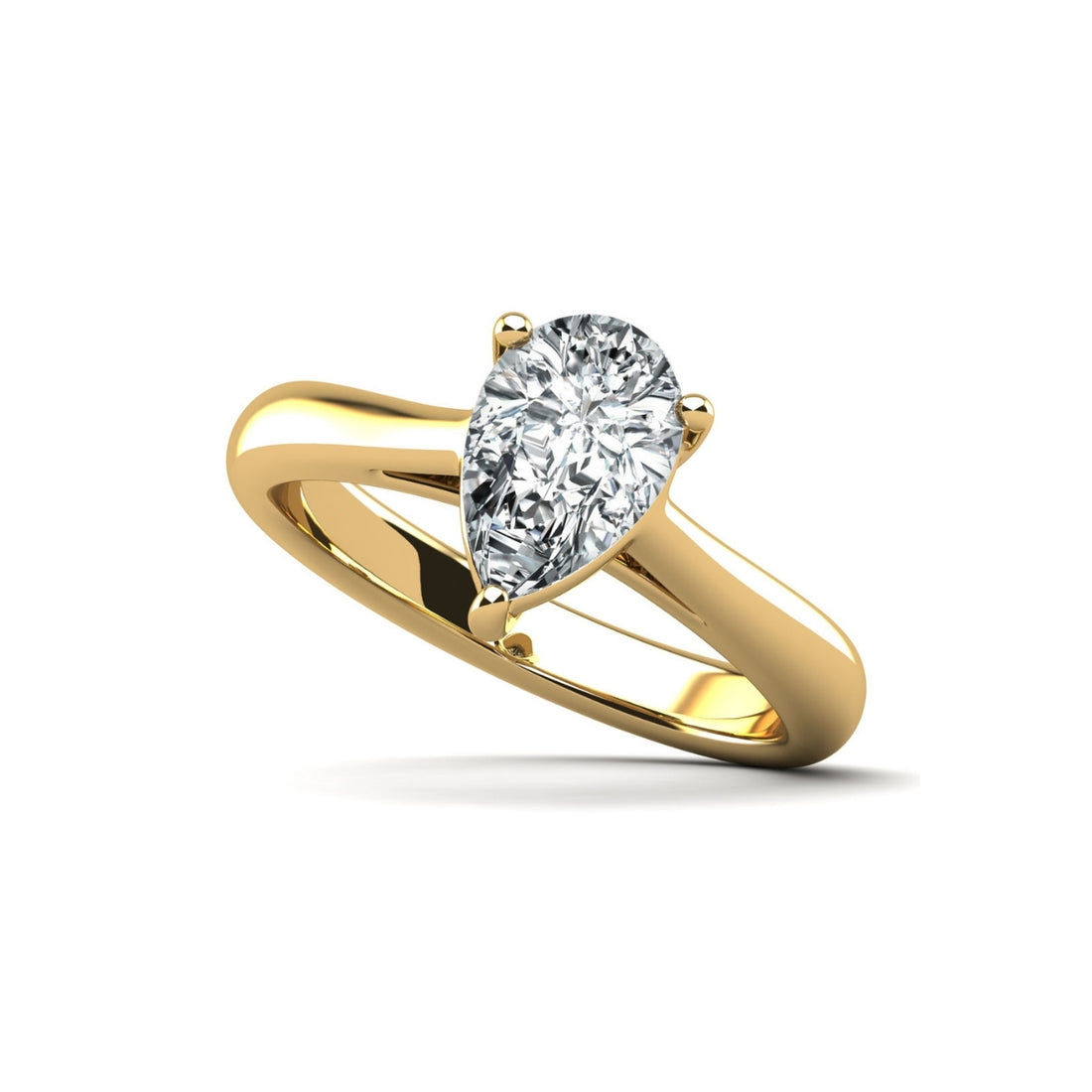 Solitaire Pear Shape Diamond Engagement Ring