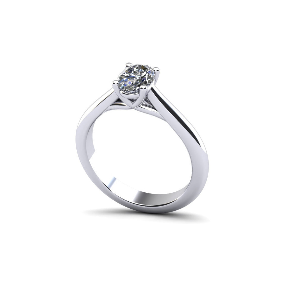 Elegant Oval Solitaire Engagement Ring