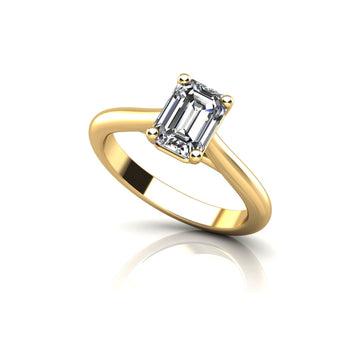 Emerald Cut Diamond Solitaire Engagement Ring