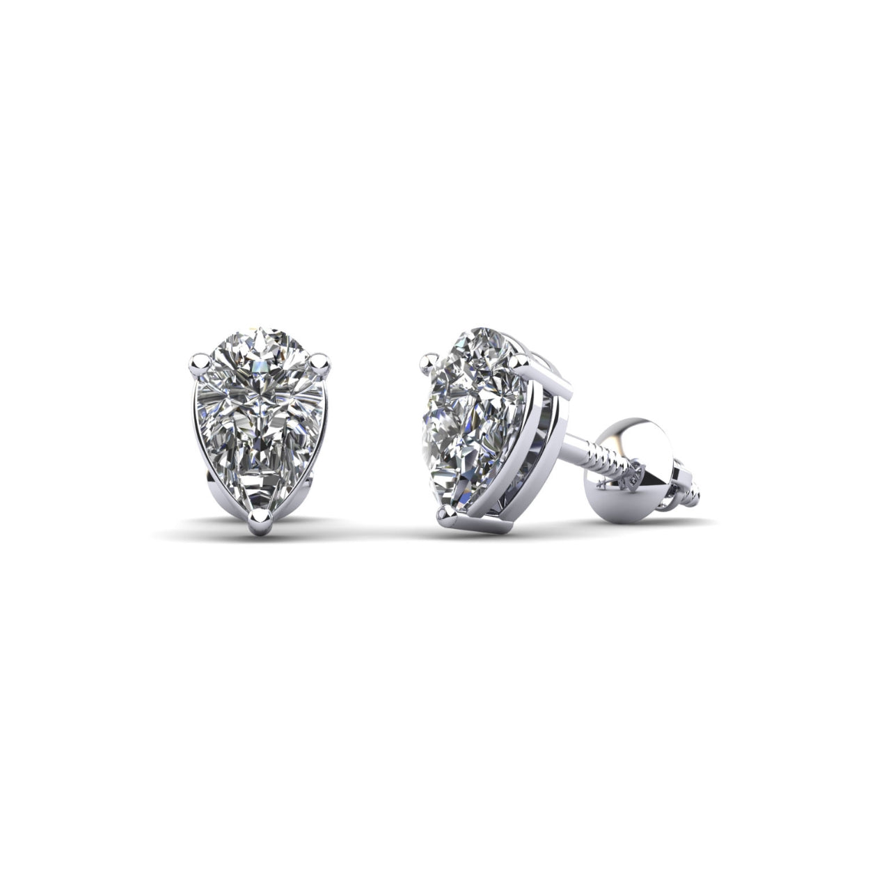 Radiant Romance Pear Shaped Stud Earrings