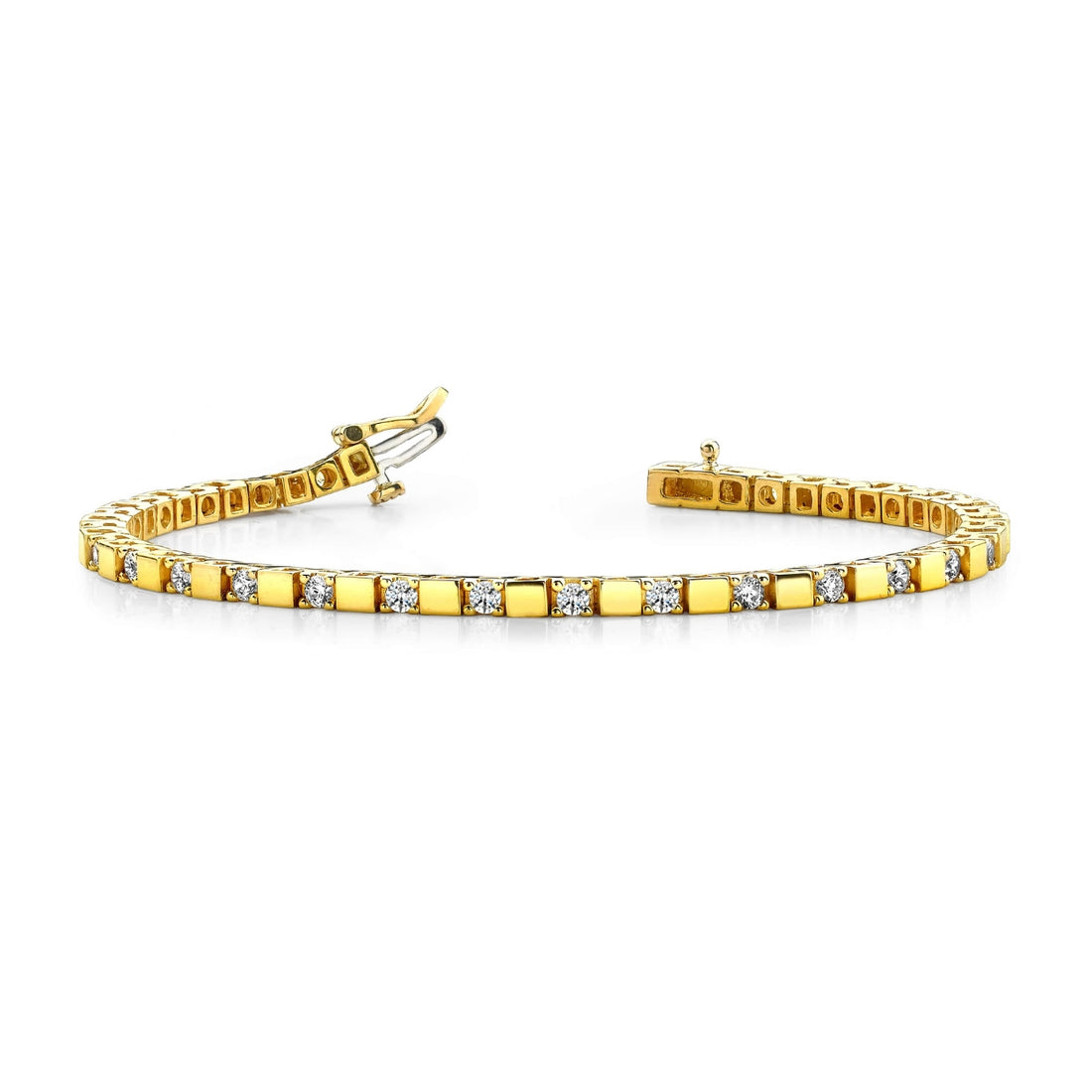 Alternating Diamond Block Harmony Tennis Bracelet