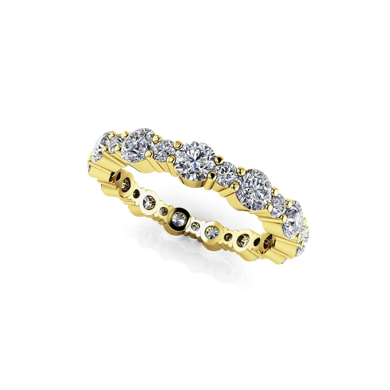 Alternating Diamond Eternity Rings