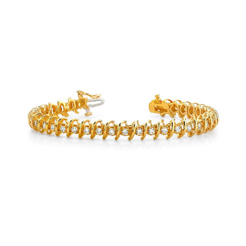 Swirl Link Illusion Diamond Tennis Bracelet