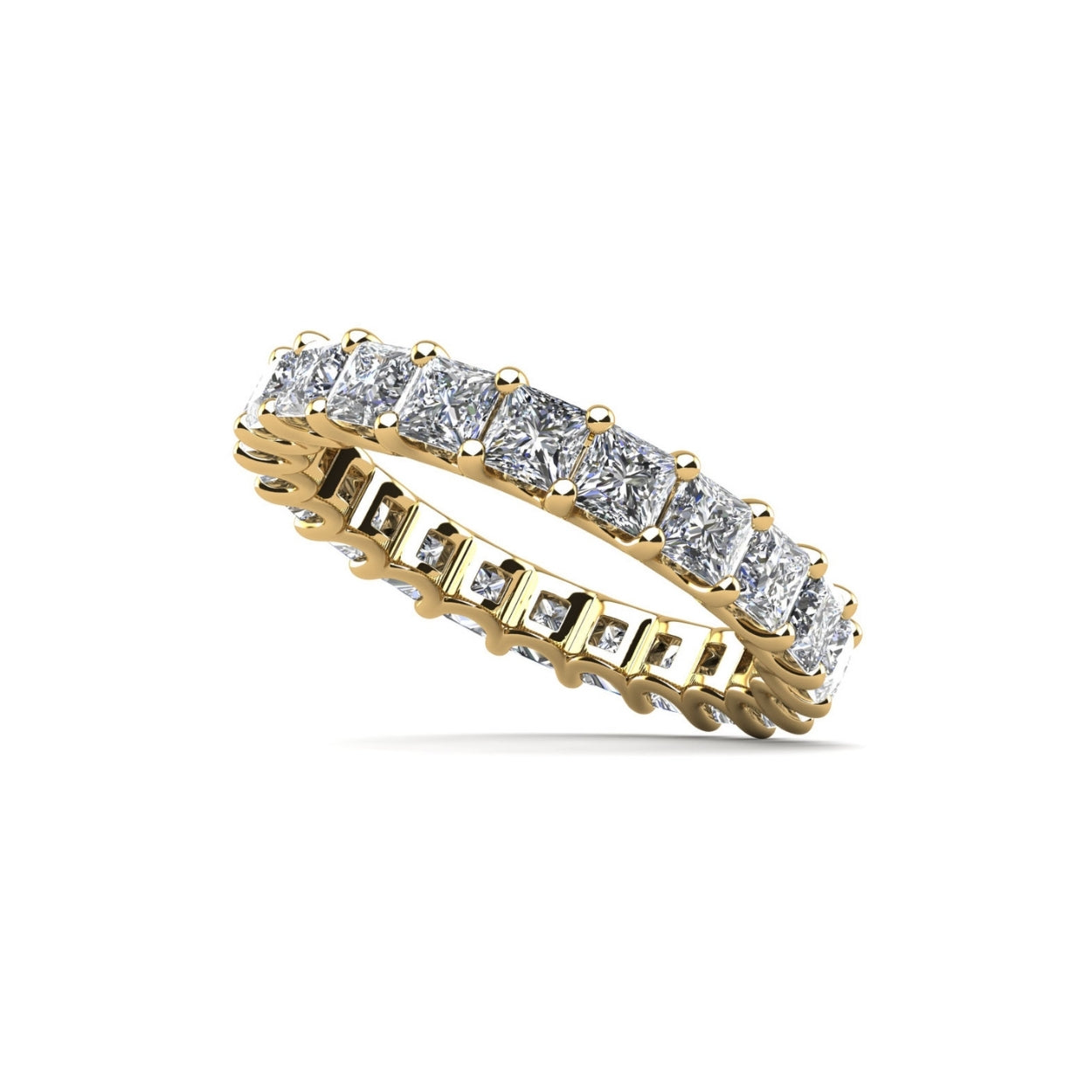 Princess Cut U Shape Eternity Ring