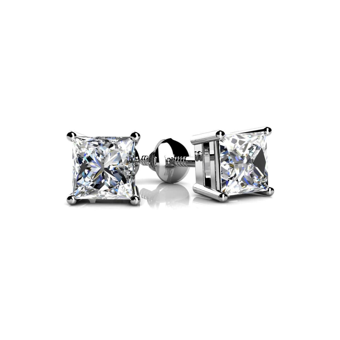 Princess Cut Diamond Stud Earrings