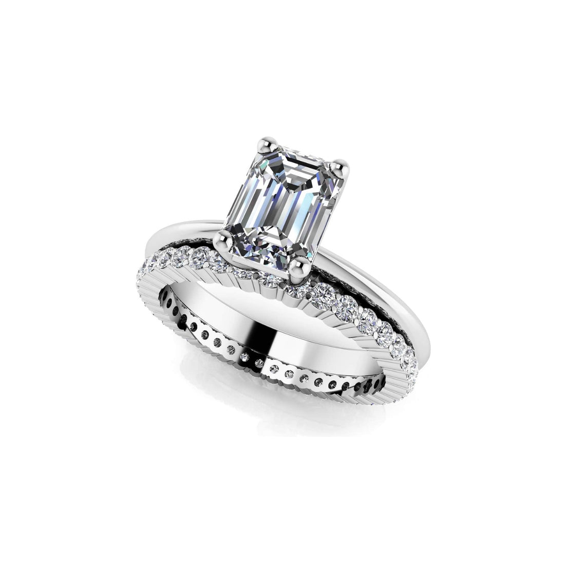 Eternal Light Emerald Solitaire Bridal Set