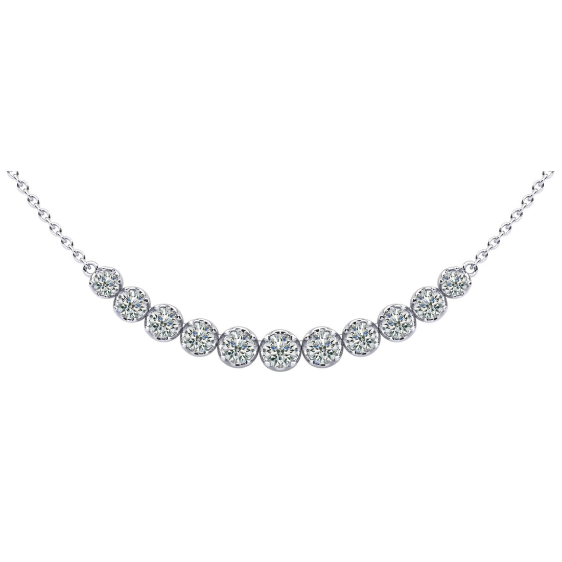 Classic Strand Necklace With Graduated Diamonds And Chain