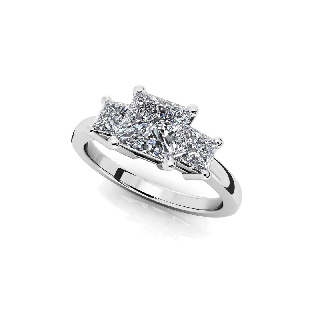 Princess Cut Diamond Three Stone Ring