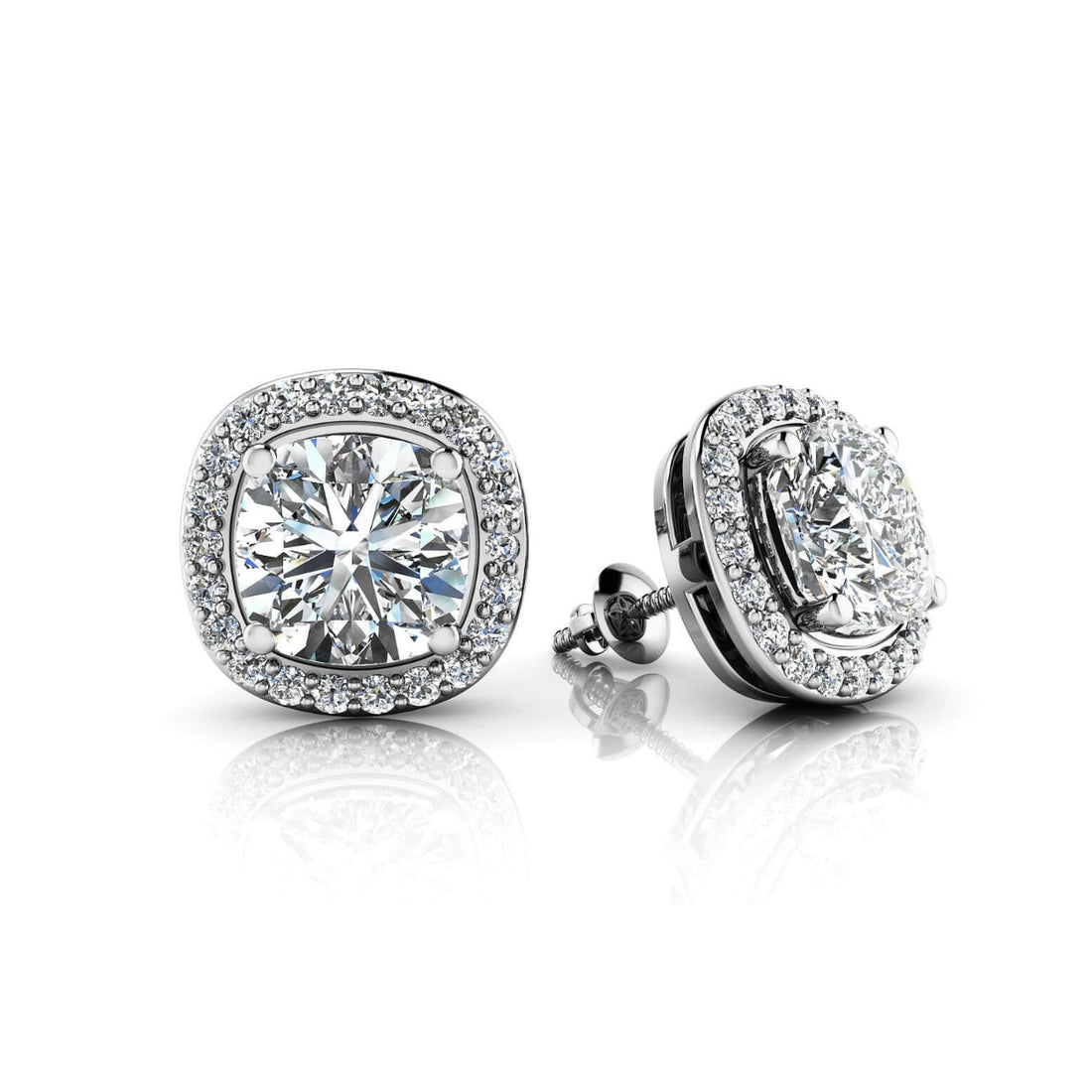 Ravishing Cushion Cut Diamond Studs