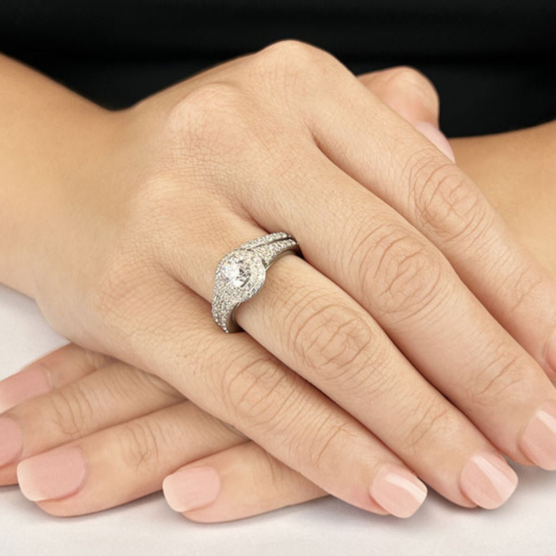 Fancy Double Halo Bridal Set