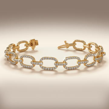 Paperclip Lab Diamond Link Bracelet.